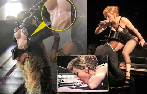 Madonna (54) řádila: Naběhlé žíly, nadmutý výstřih a show s mikrofonem