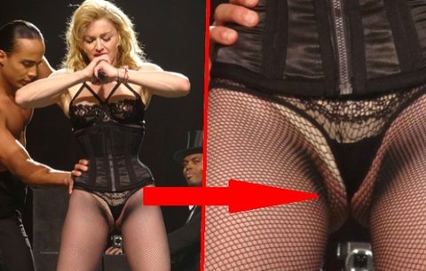 Pořádně zaříznuto! Stárnoucí Madonna odhaluje rozkrok