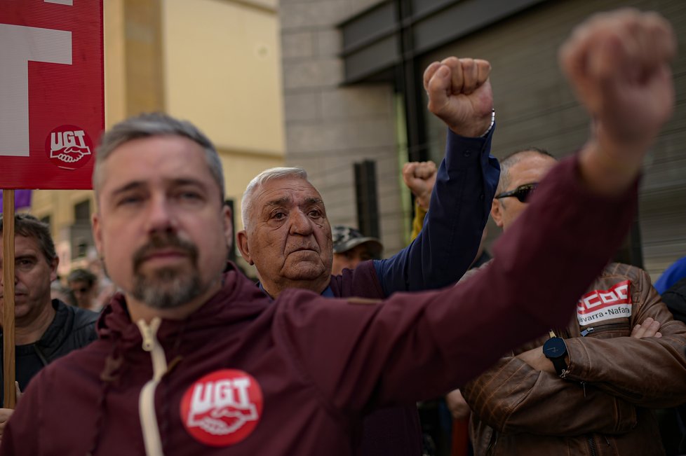 Demonstrace ke Svátku práce v Madridu (1. 5. 2023)