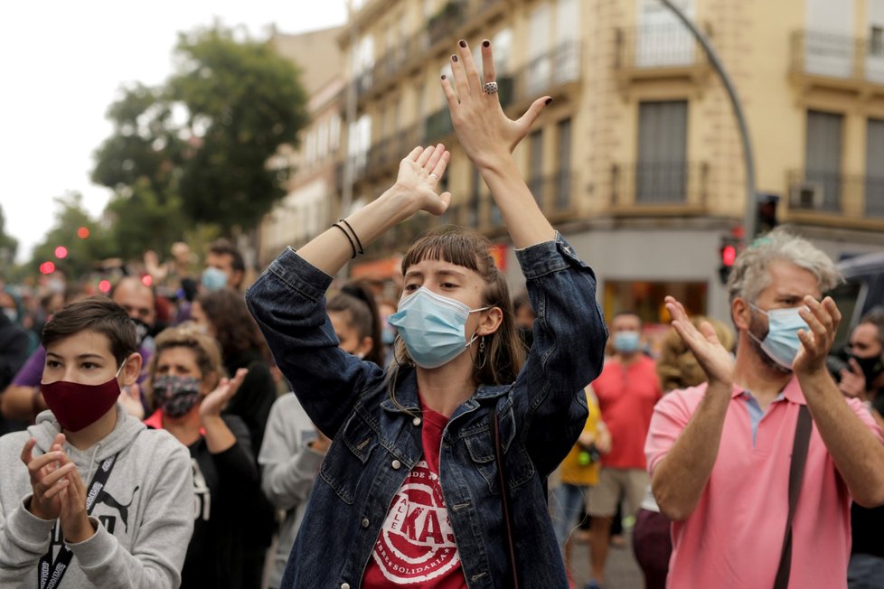 Koronavirus ve Španělsku: Lidé protestují kvůli současným opatřením a kvůli stavu ekonomiky (20. 9. 2020)
