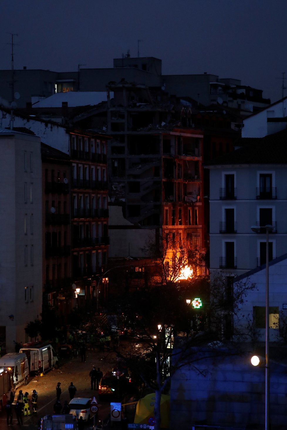 Smrtící exploze domu v Madridu.