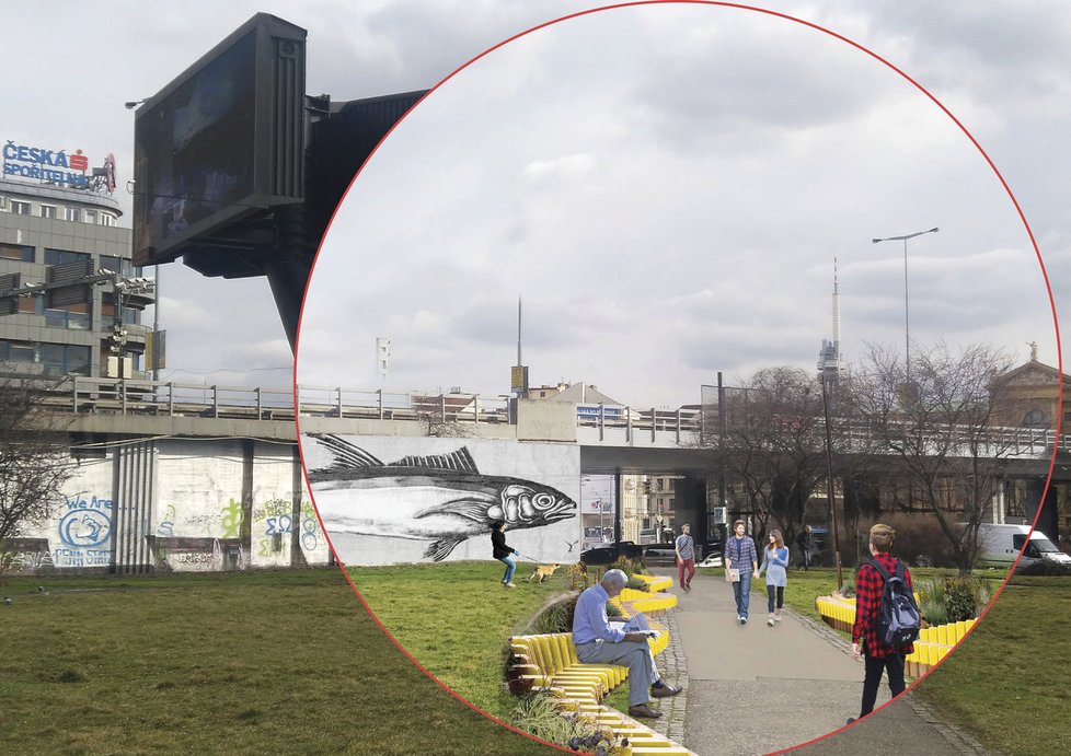 Vizualizace úprav magistrály mezi Hlávkovým a Nuselským mostem
