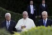 Mahmoud Abbas, papež František a Shimon Peres