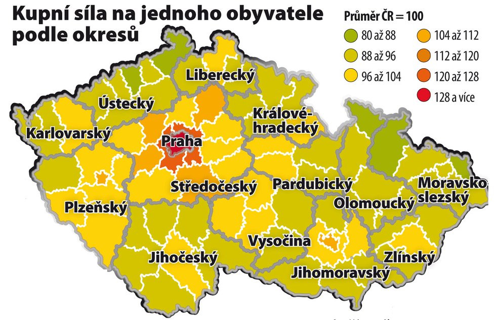 Kde v České republice žijí nejbohatší a kde nejchudší lidé?