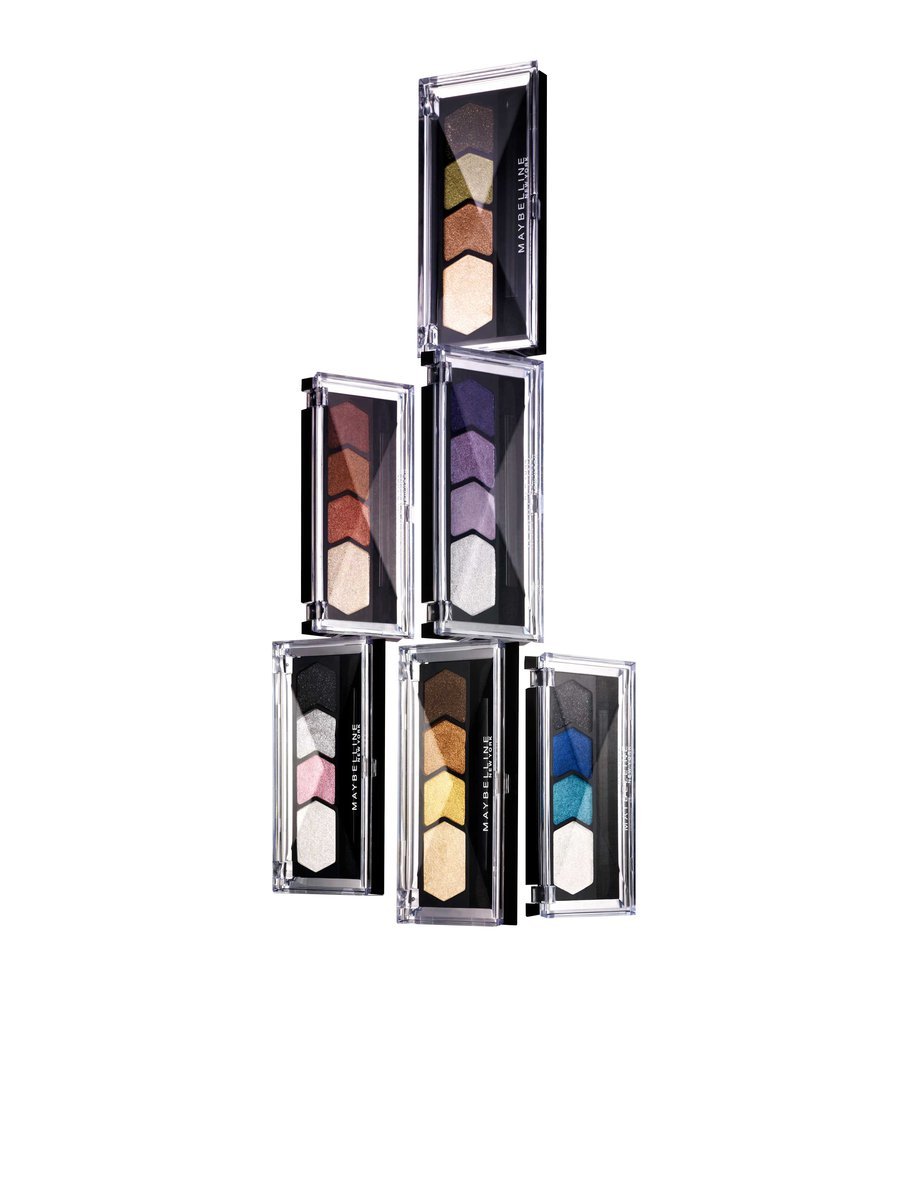 Čtyřbarevné třpytivé oční stíny Eye Studio Silk Glam Quad, Maybelline, 199 Kč