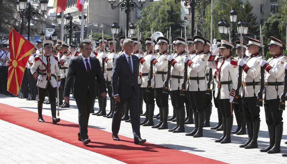 Premiér Andrej Babiš na návštěvě Severní Makedonie (11. 6. 2019)