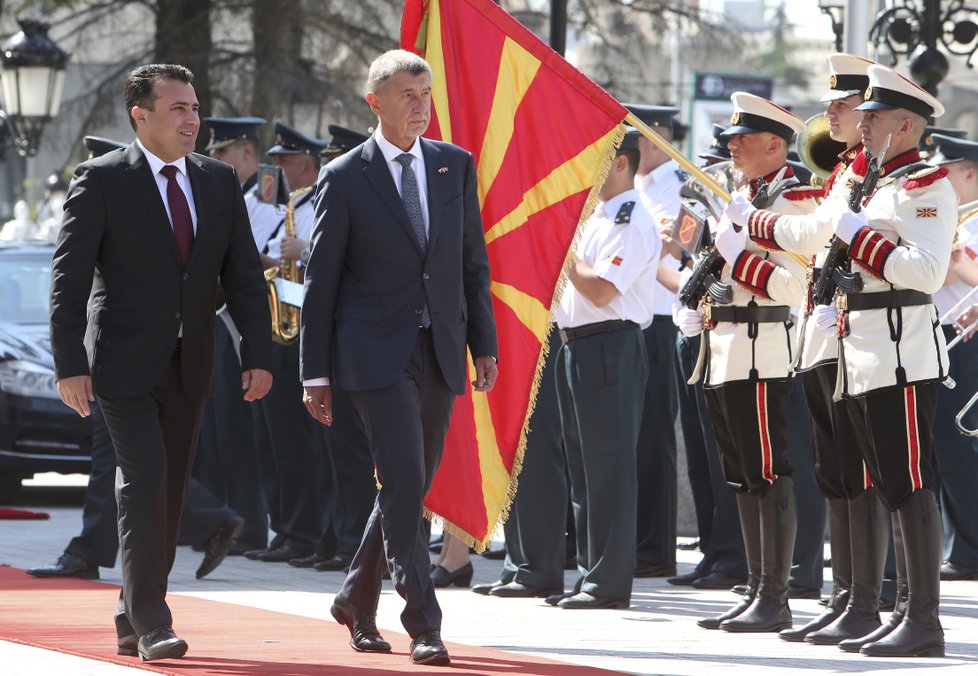 Premiér Andrej Babiš na návštěvě Severní Makedonie (11. 6. 2019)