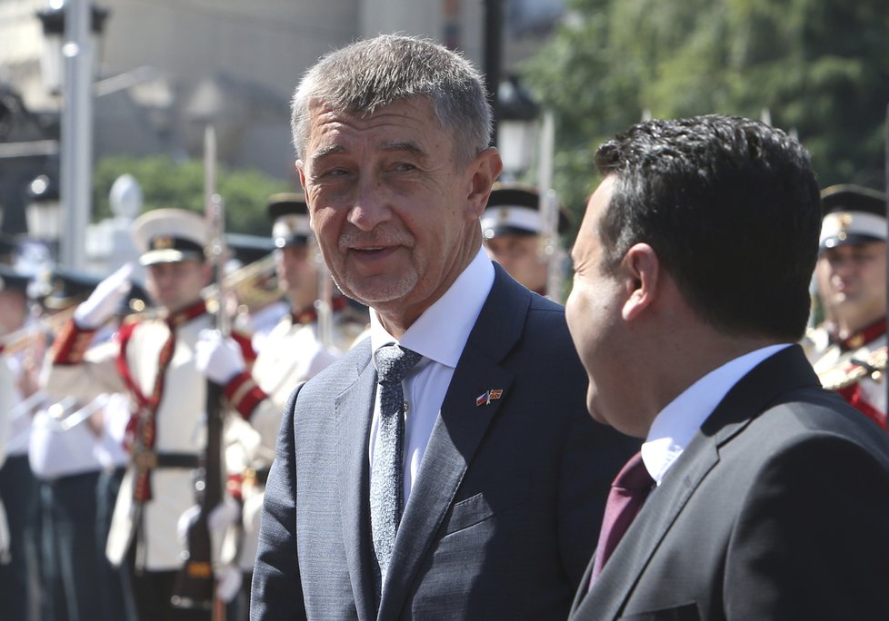 Premiér Andrej Babiš na návštěvě Severní Makedonie (11. 6. 2019)