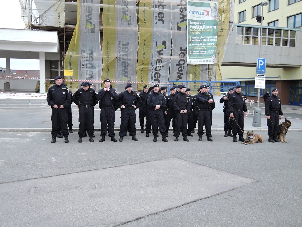 Služební pes Ade při odjezdu policejního kontingentu do Makedonie