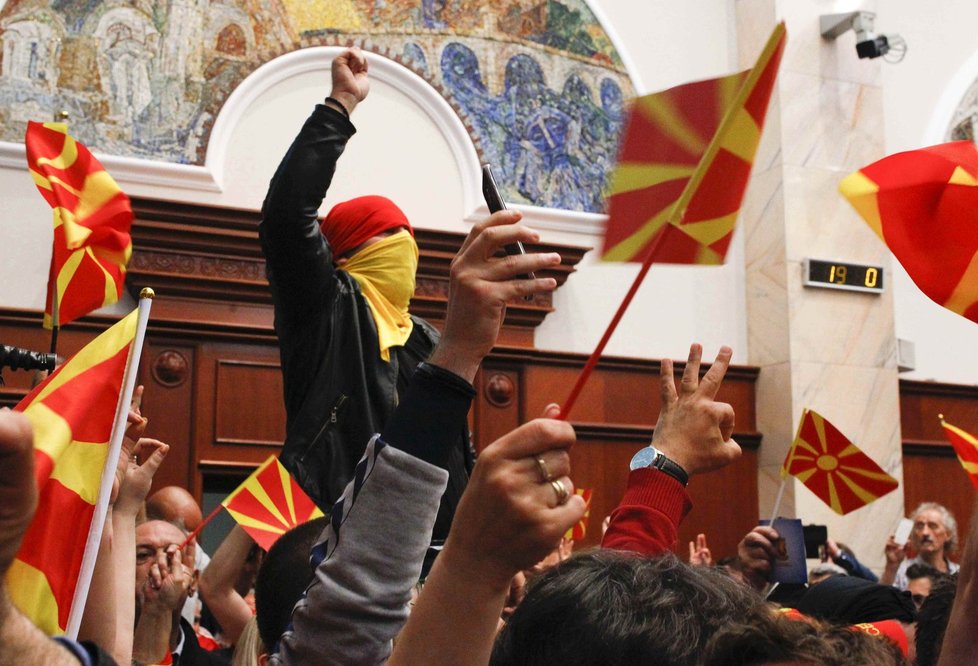 Loňské nepokoje v makedonském parlamentu