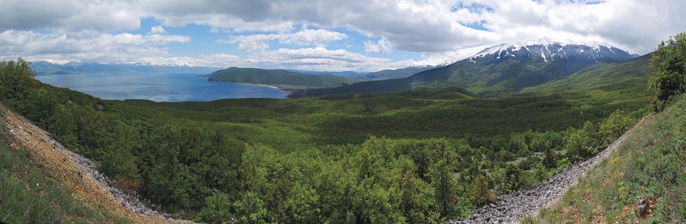Prespanské jezero z masivu Galičnica