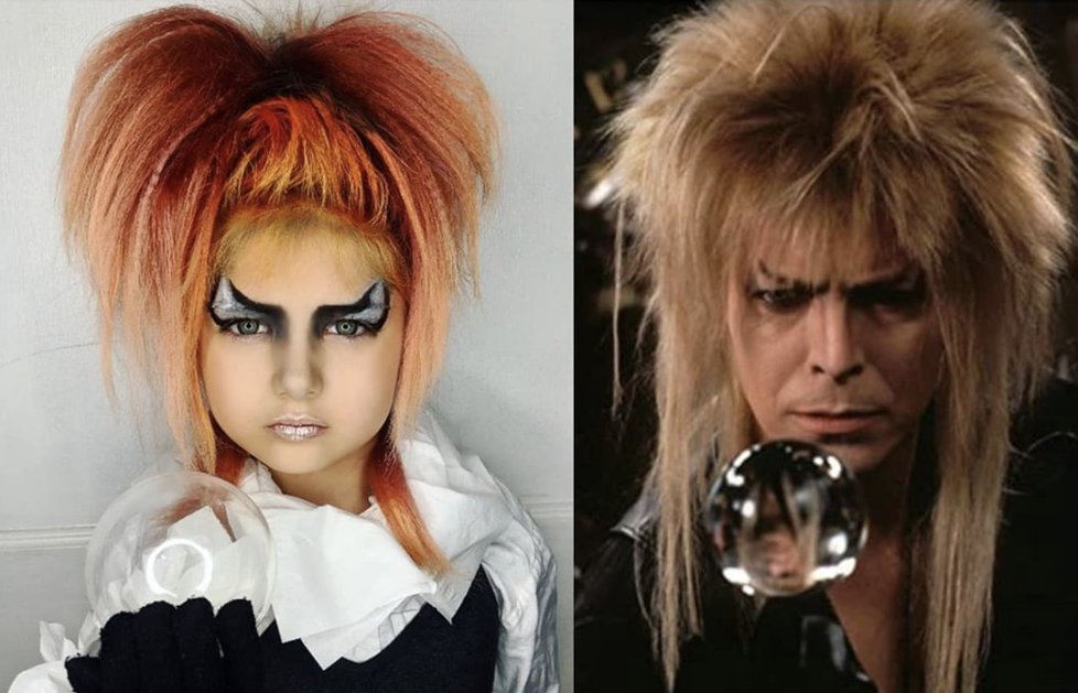 Make-up artistka přeměnila své dcery na známé postavy z filmů i světa showbyznysu, tohle ja David Bowie, poznáváte?