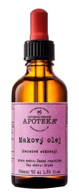 Makový olej Havlíkova apotéka, 118 Kč (30 ml). Koupíte na www.havlikovaapoteka.cz.
