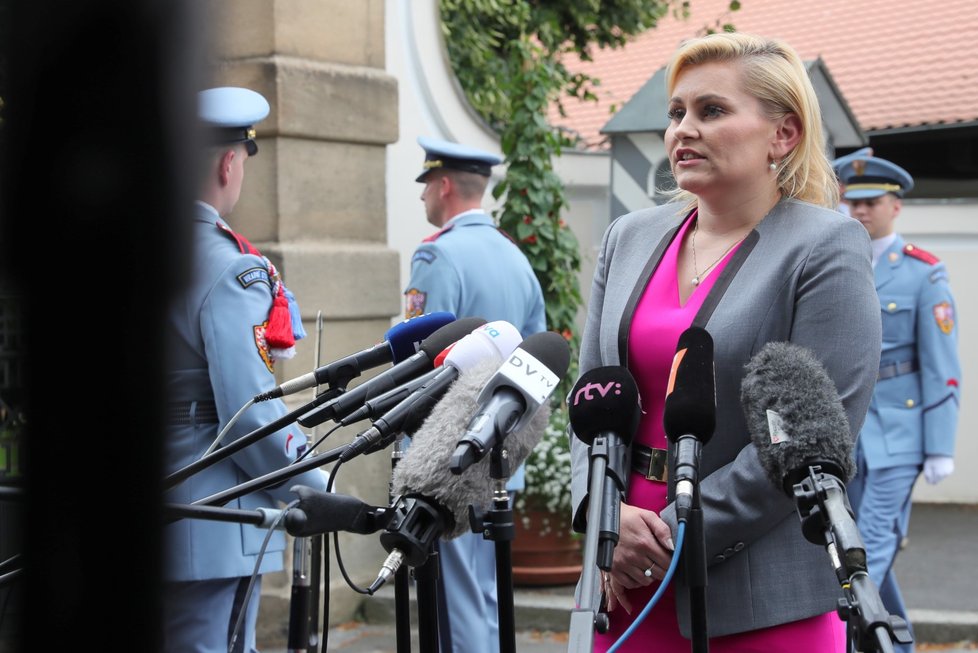 Taťána Malá (ANO) po schůzce v Lánech s prezidentem Milošem Zemanem (25. 6. 2018)