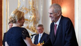 Taťána Malá krátce po svém jmenování ministryní spravedlnosti podává ruku prezidentu Miloši Zemanovi