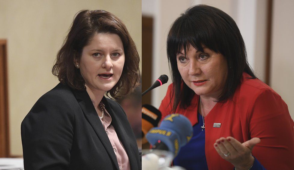 Ministryně Jana Maláčová (ČSSD, vlevo) a Alena Schillerová (za ANO) mají časté spory.