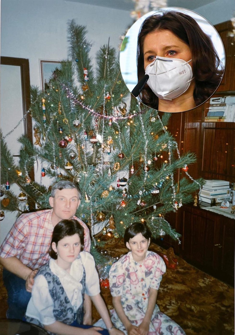 Jana Maláčová o Vánočních svátcích v roce 1994. Na fotografii je spolu se sestrou.
