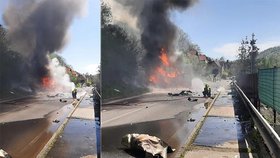 V Malém Březně explodovalo auto s tlakovými láhvemi! Po ohlušujícím výbuchu začalo hořet