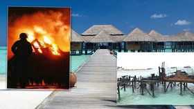 Požár luxusního hotelu na Maledivách