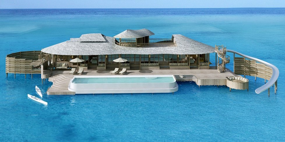 Luxusní resort Soneva Fushi na Maledivách.