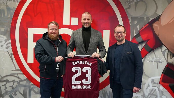 Podpis partnerství německé pobočky Maliny s fotbalovým klubem FC Norimberk