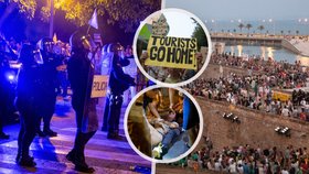 Protest proti turistům na Mallorce skončil střety s policií.