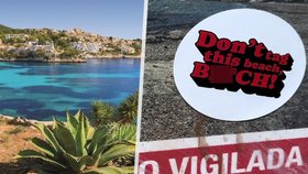 Na Mallorce mají plné zuby davů turistů. Na místní i návštěvníky apelují za pomoci samolepkové kampaně