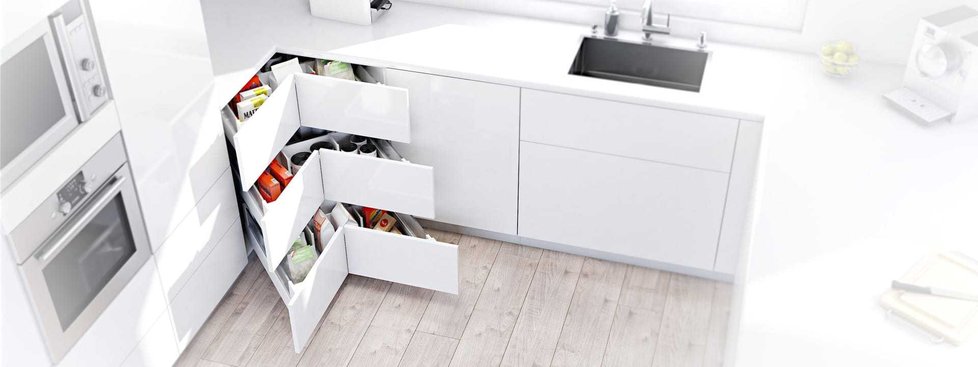 Rohová skříň SPACE CORNER pro zásoby,www.blum.com