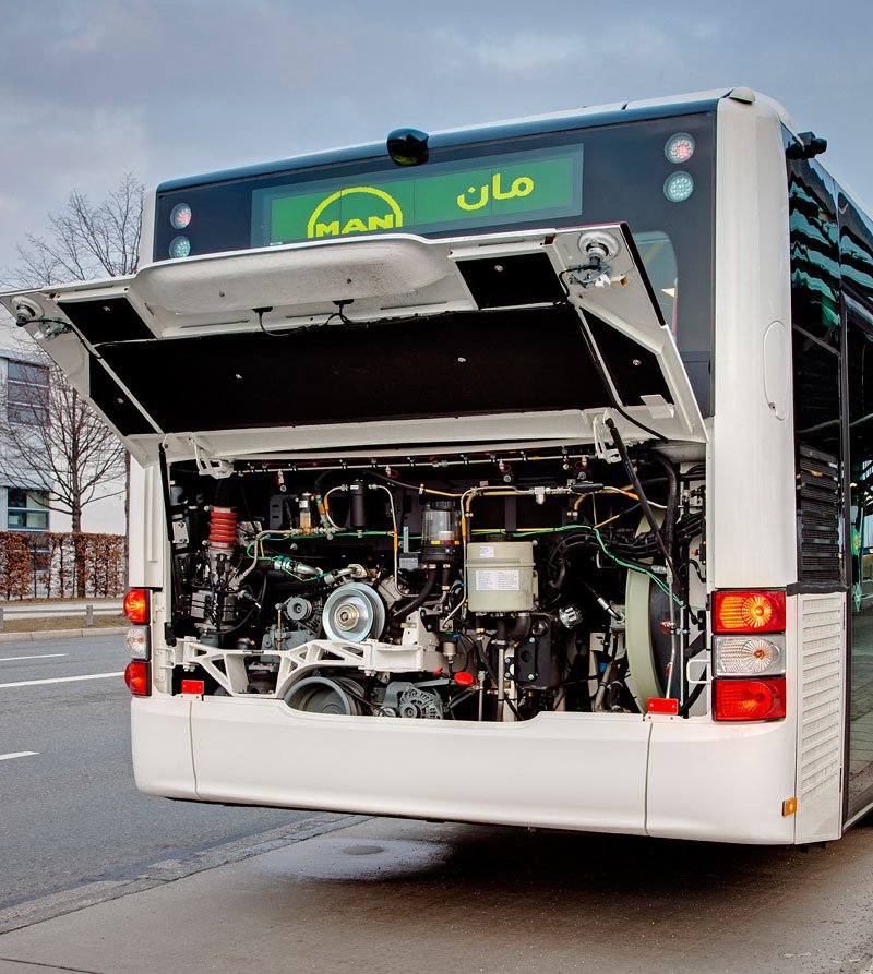 CNG autobusy používají šestiválec E28 ve výkonových provedeních 200 a 228 kW