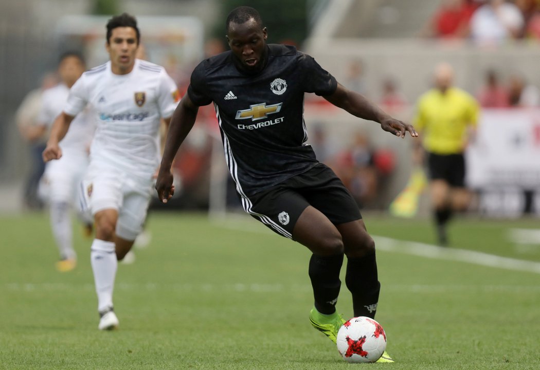 Útočník Manchesteru United Romelu Lukaku v akci