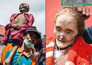 Bizarní festival Ma’Nene, při kterém lidé z kmene Toraja vykopávají své blízké z hrobů.