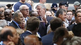 Trizna za oběti teroristických útoků 11. září. Zúčastnil se i newyorský starosta Bill de Blasio.