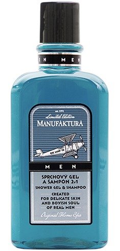 Pánský sprchový gel a šampon 2 v 1 s bylinným komplexem, 165 Kč (300 ml), koupíte na www.manufaktura.cz nebo v kamenných prodejnách