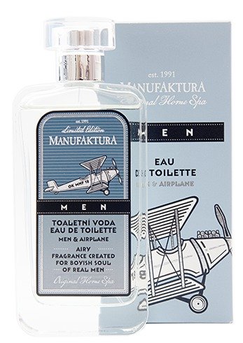 Toaletní voda MEN & Airplane Manufaktura, 725 Kč (100 ml), koupíte na www.manufaktura.cz nebo v kamenných prodejnách