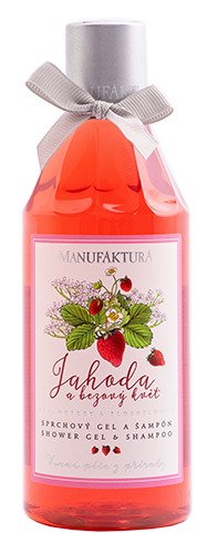 Jemný hydratační sprchový gel a šampon Jahoda & Bezový květ, Manufaktura, 169 Kč (255 ml)