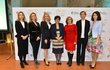 Debata žen kandidátů na prezidenta: Zleva Horáčková, Talmanová, Hynková, Drahošová, Fischerová, Bračíková a Hilšerová