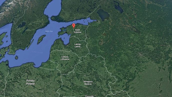 Poloha Estonska a dalších baltských států vůči Rusku.