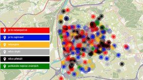 Pocitová mapa Prahy 12: Občané do ní zanesli, kde se bojí nebo kde je nepořádek