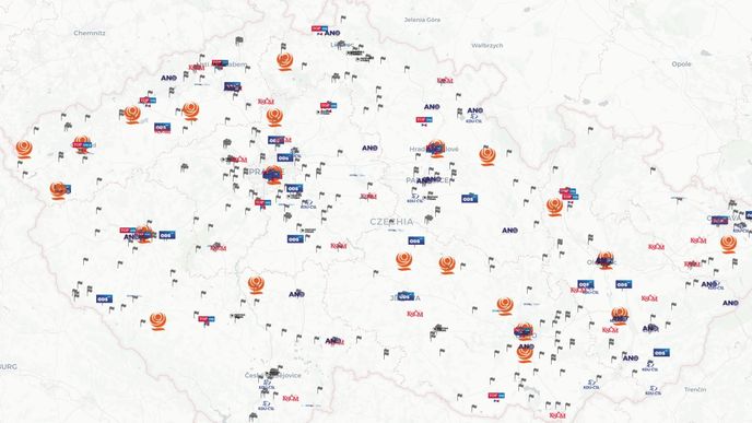 Mapa: Podívejte se, kde bydlí čeští kandidáti do Evropského parlamentu ve volbách 2019