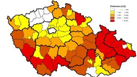 Nejvíce řádí kůrovec na západě a jihu Čech, Vysočině, Moravě a ve Slezsku.