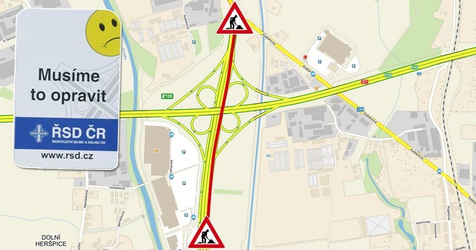 V sobotu 1. srpna opravy dálnice D2 v její nejkomplikovanější části, v blízkosti Brna a křižovatky s dálnicí D1. Půjde o první čtyři km dálnice po výjezd k obchodním centrům.