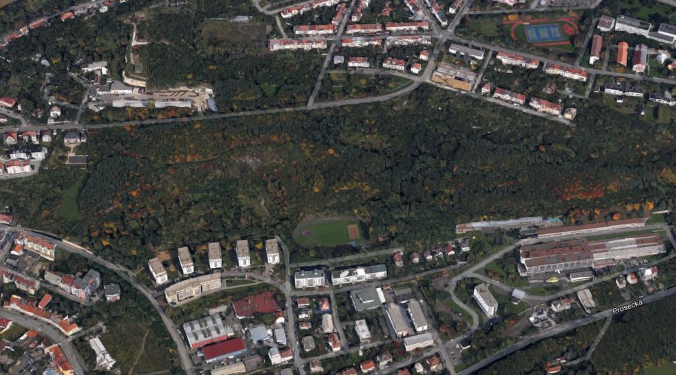 Situační mapa Proseckých skal