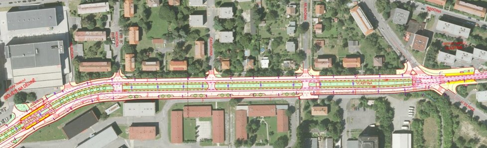 Ulice Vlastina: úsek U Silnice – Hodčina