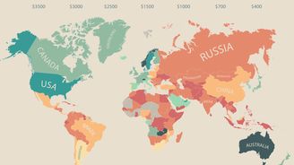 Velké srovnání: Mapy, podle kterých poznáte, kolik lidé vydělávají ve všech státech světa