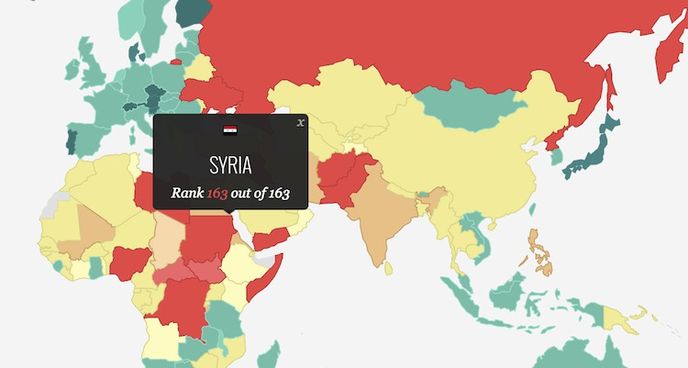Mapa míru ukazuje, kde se lidé nemusí bát o své bezpečí