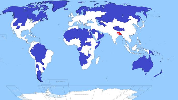 Šokující mapa: Porovnání území, kde žije málo lidí, s nejhustěji obydlenou částí planety  