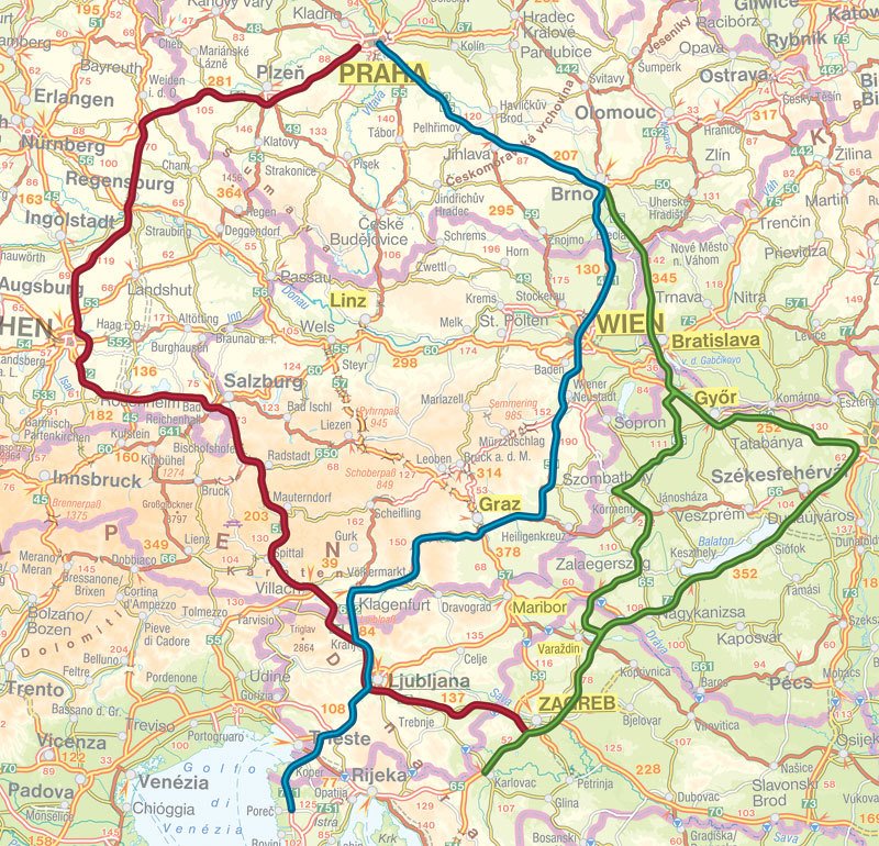 Další tři trasy k Jadranu: Maďarsko, Německo a Bodental