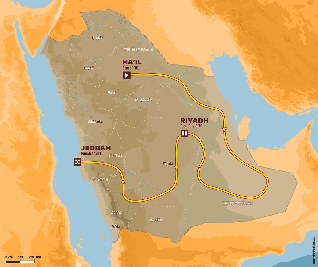 Mapy Rallye Dakar 2022