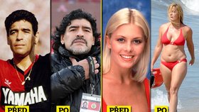 Slavný ex fotbalista Diego Maradona a bývalá herečka z Pobřežní hlídky, Nicole Eggert, mají jedno společné. Od dob své největší slávy hodně přibrali