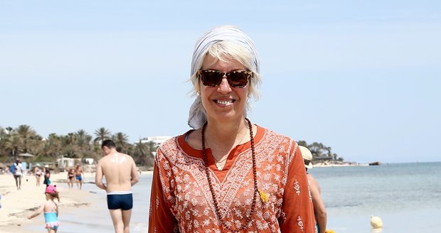 Marcela Březinová na pláži